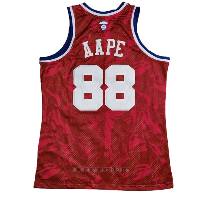 Camiseta All Star 1988 AAPE x Mitchell & Ness Rojo